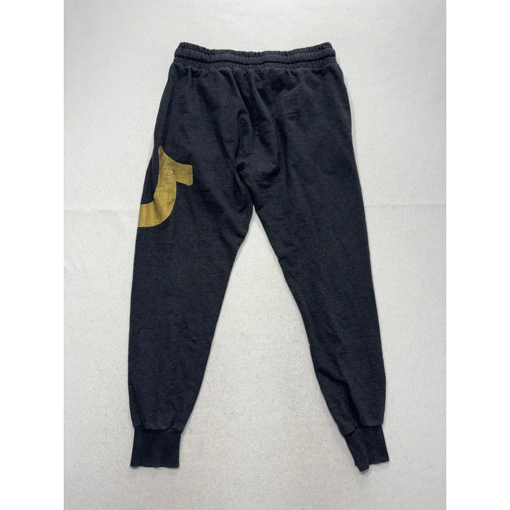 True Religion Mens Medium Gray Lounge Jogger Sweatpants Gold Logo RN 90737